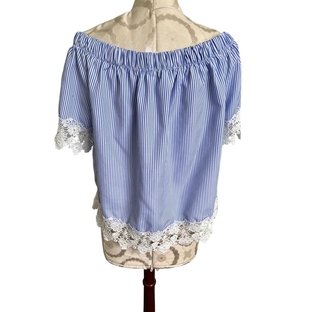 Kontrol Contemporary Off the Shoulder Striped Blouse XL